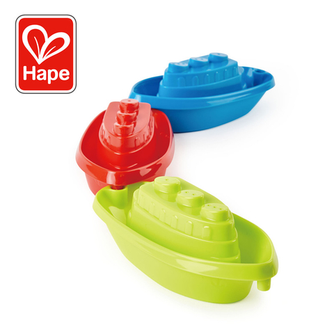 Hape Beach & Bath Boats | Floating Fun Stacking & Linking Toddler Bath Toy, 3-Piece