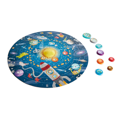Hape Solar System Puzzle | Round Solar System Puzzle Toy For Kids