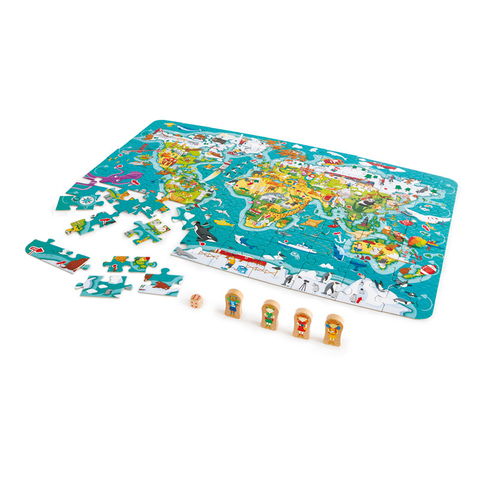 Hape World Tour Puzzle And Game | Colorful World Puzzle Toy
