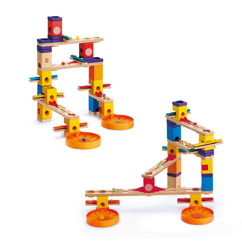 Hape Music Motion | Wooden Quadrilla Marble Run Construction STEAM Toy Playset For Kids