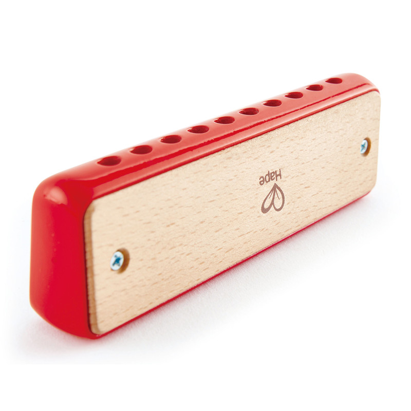 Hape Blues Harmonica | 10 Hole Wooden Musical Instrument Toy for Kids