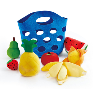 Hape Toddler Fruit Basket |Soft Pretend Food Playset for Kids, Fruit Toy Basket Includes Banana, Apple, Pineapple, Orange And More