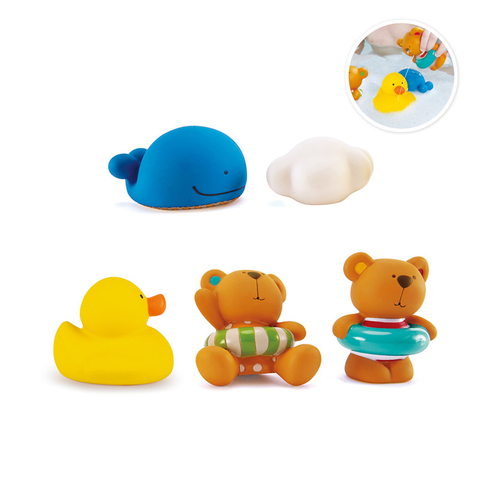 Hape Teddy And Friends Bath Squirts |Multi Color Little Fun Splashers