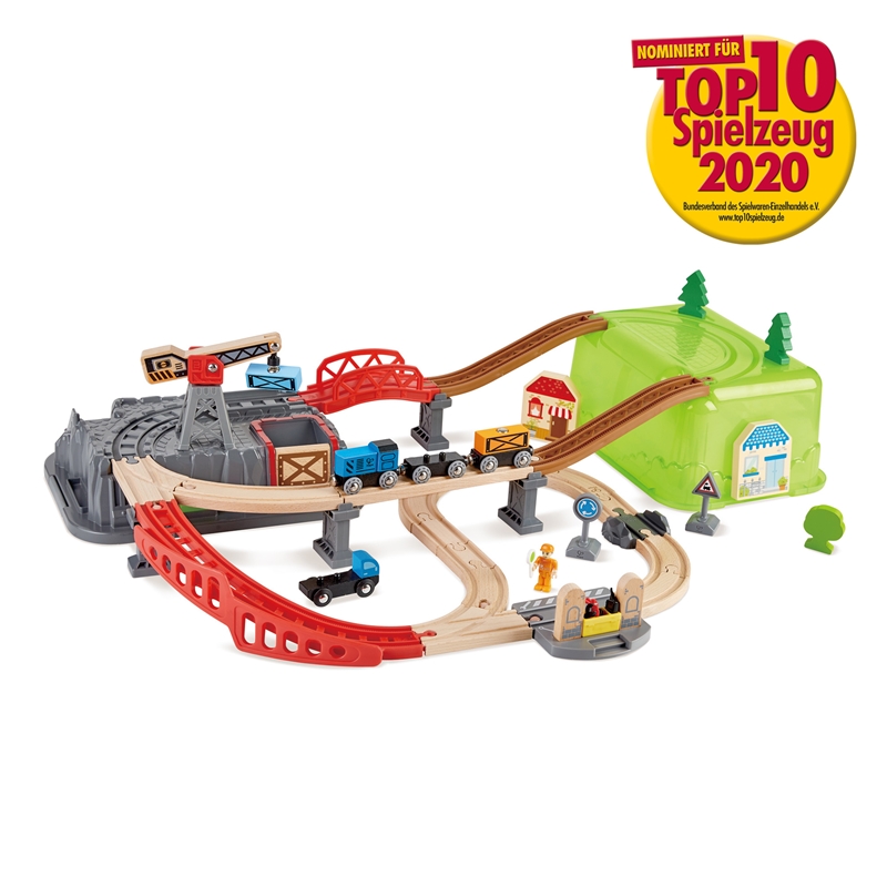 construction wooden train set