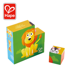 Hape Jungle Animal Block Puzzle | Wooden Educational Stacking Toy For Toddlers, 9-Piece