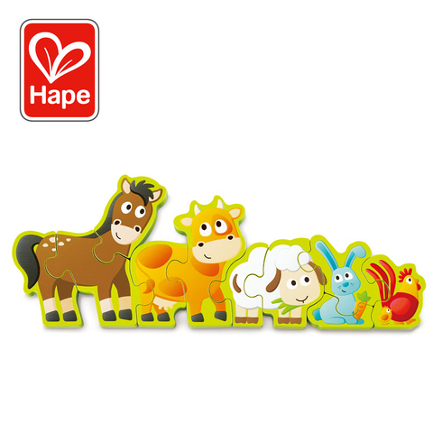 Hape Numbers & Farm Animal Puzzle | Double-Sided Wooden Jigsaw Game For Kids