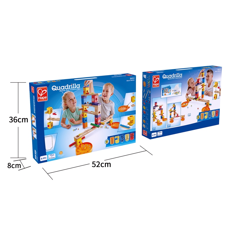 Hape Music Motion | Wooden Quadrilla Marble Run Construction STEAM Toy Playset For Kids