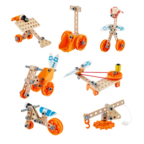 Hape Junior Inventor Deluxe Experiment Kit | 57 Piece Construction Building Toys
