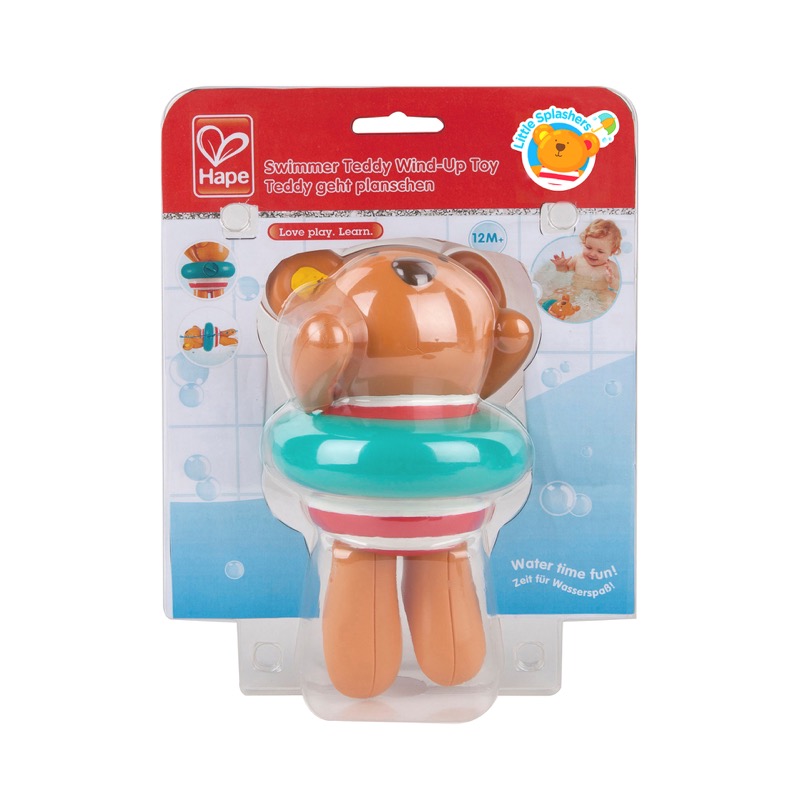 Hape Swimmer Teddy | Animal Wind-Up Bath Toy For Toddlers ...