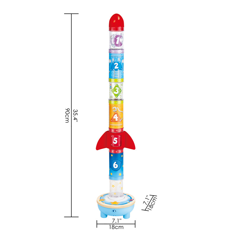 Hape Rocket Ball Air Stacker | Toy Air-Powered Ball Launcher Playset